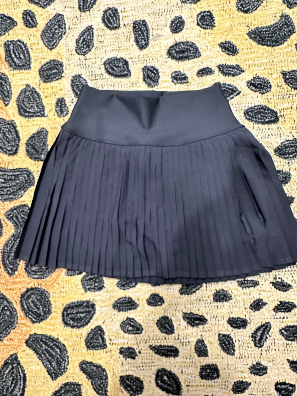 ALO Yoga Black Pleated Skater Skirt